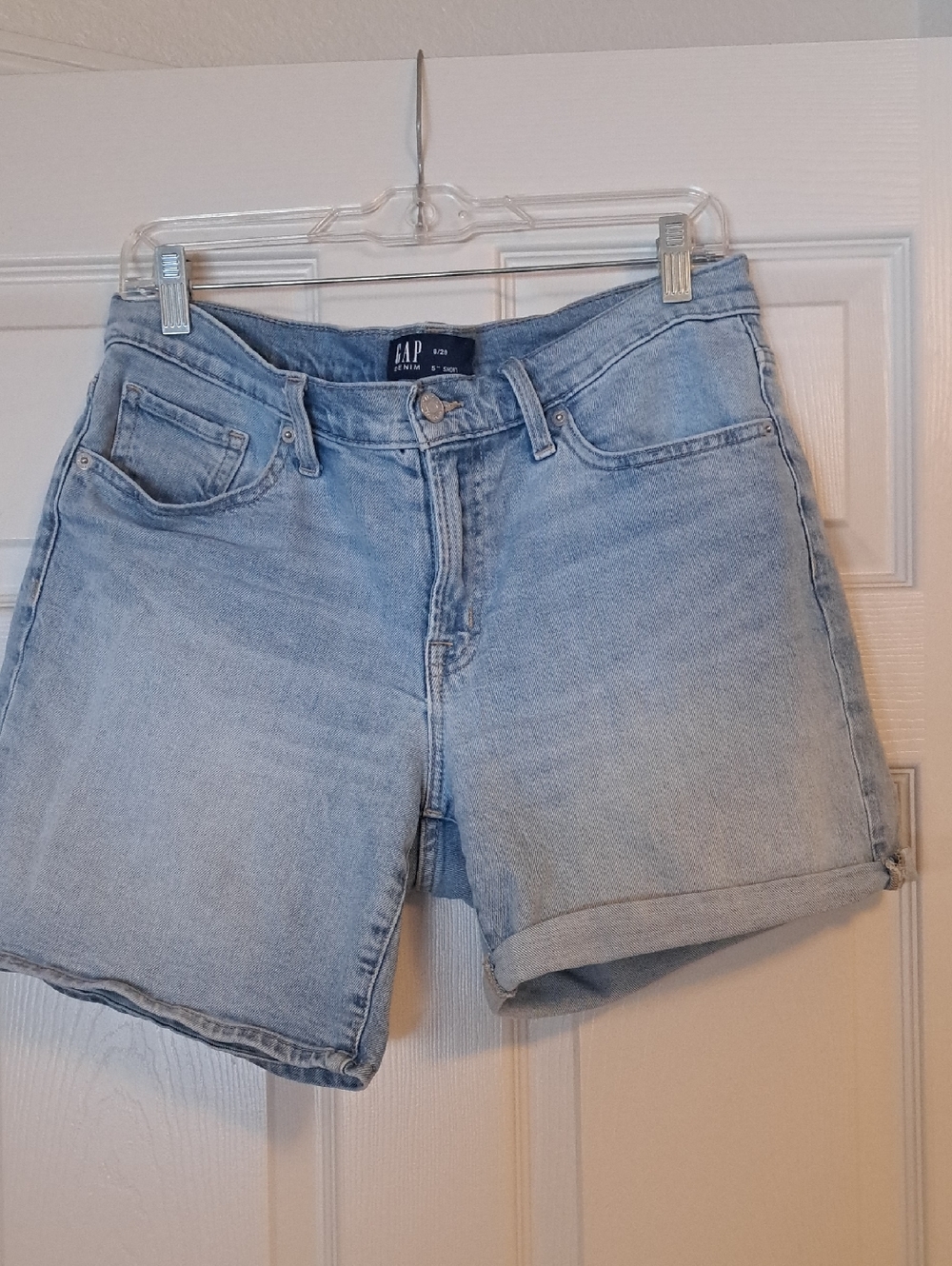 GAP Light Wash Denim Cuffed Shorts